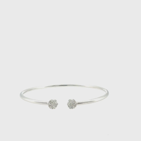360 video of The Frost Line Bangle, 0.50ct Diamond, 14K White Gold by Benji Designs