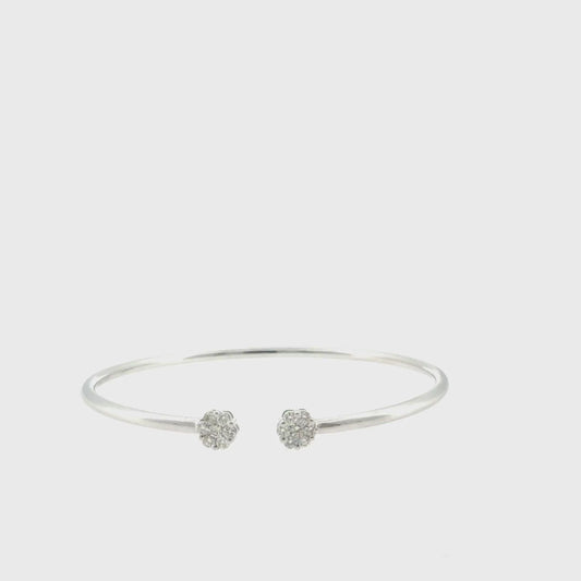 360 video of The Frost Line Bangle, 0.50ct Diamond, 14K White Gold by Benji Designs