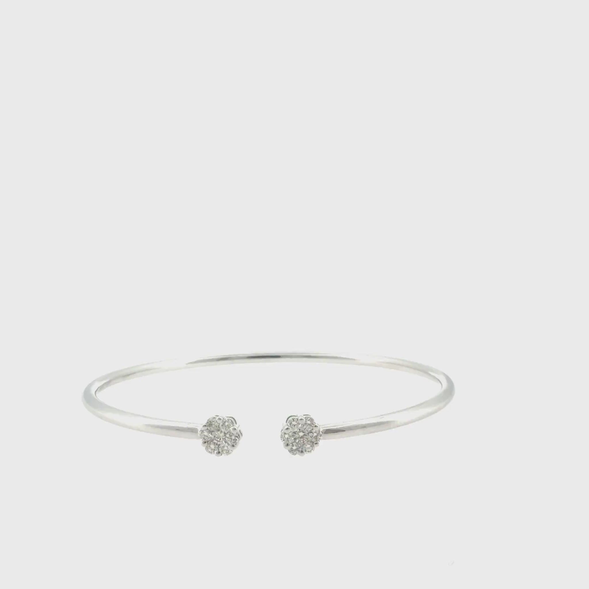 360 video of The Frost Line Bangle, 0.50ct Diamond, 14K White Gold by Benji Designs