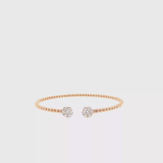 360 video of The Rose Cluster Bangle, 0.80ct Diamond, 18K Rose Gold by Benji Designs