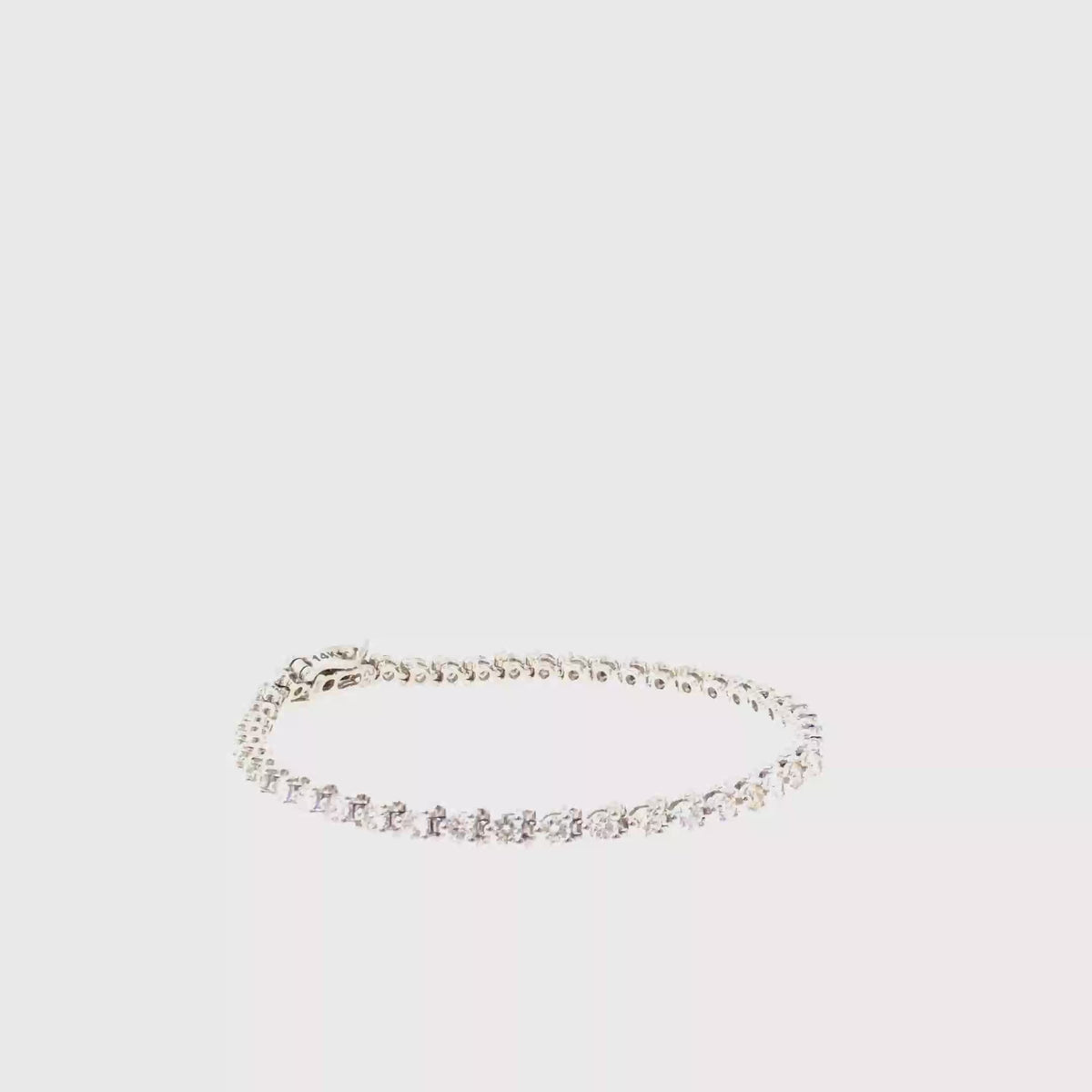 360 video of The Ice Ribbon Tennis Bracelet, 3.00ct Diamond, 14K White Gold by Benji Designs
