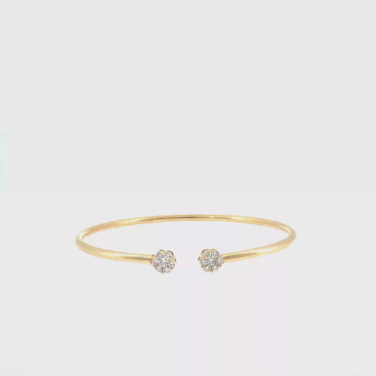 360 video of The Sunrise Line Bangle, 0.50ct Diamond, 14K Yellow Gold by Benji Designs