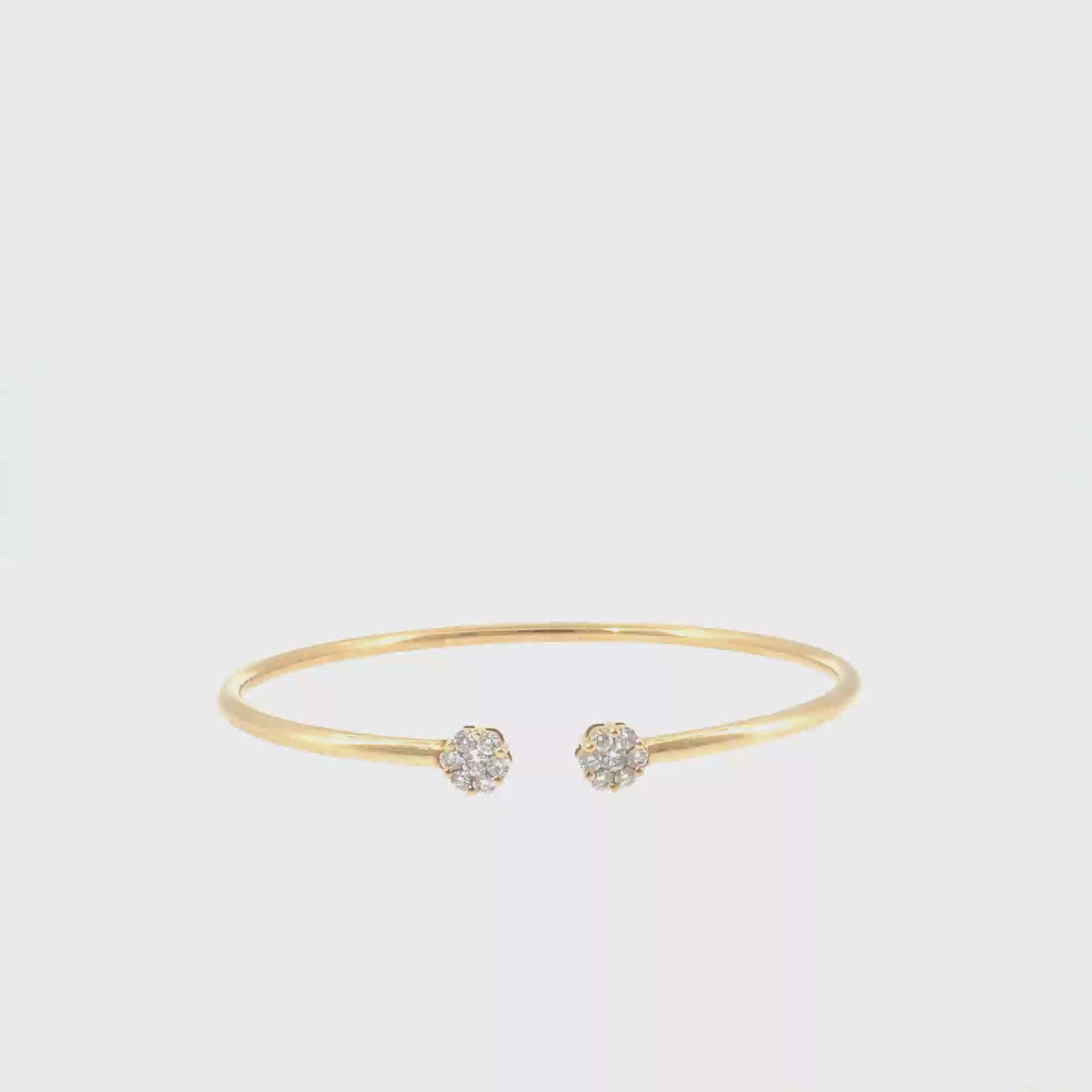 360 video of The Sunrise Line Bangle, 0.50ct Diamond, 14K Yellow Gold by Benji Designs