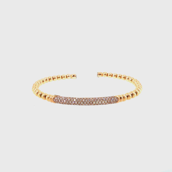360 video of The Rose Whisper Bangle, 0.90ct Diamond, 18K Rose Gold by Benji Designs