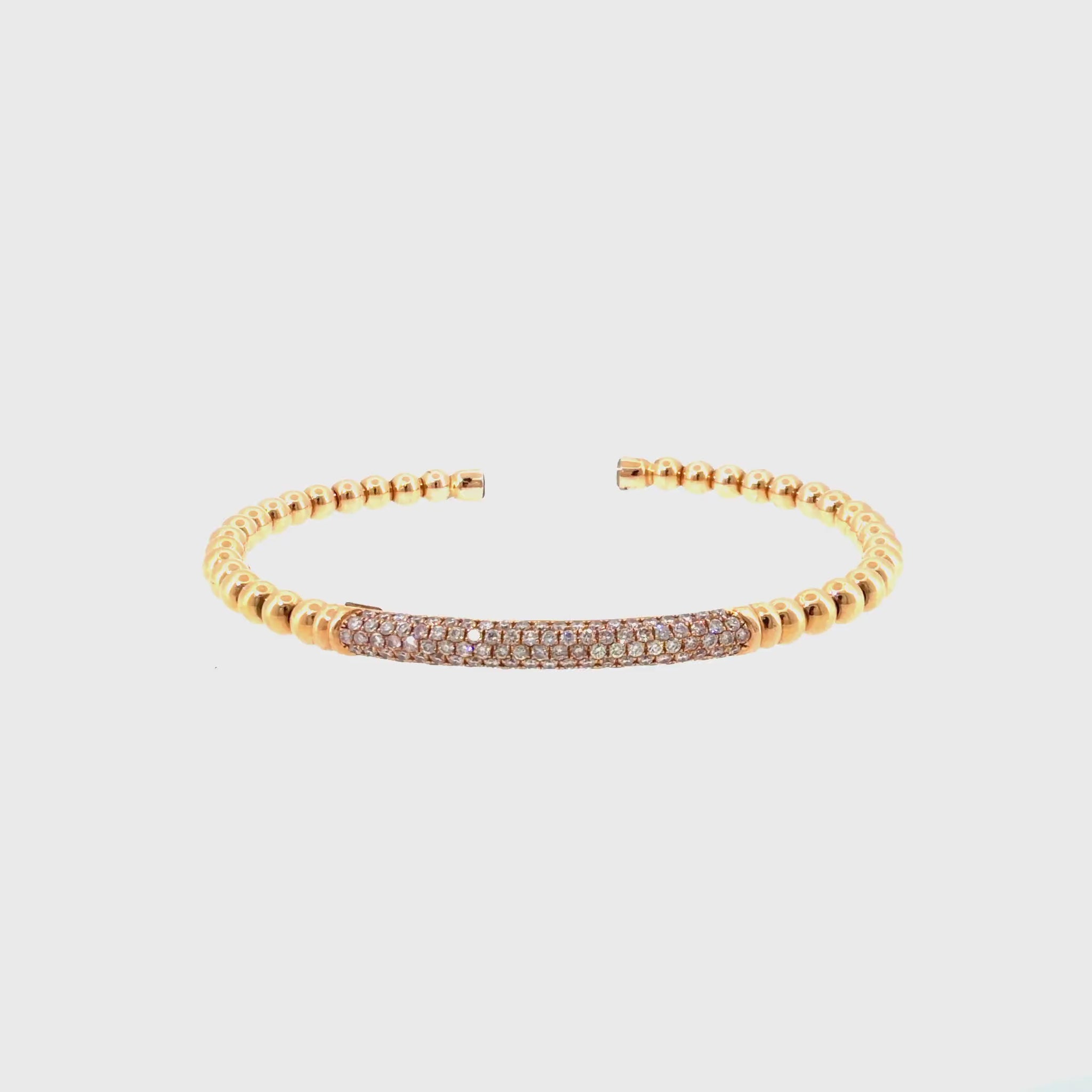 360 video of The Rose Whisper Bangle, 0.90ct Diamond, 18K Rose Gold by Benji Designs