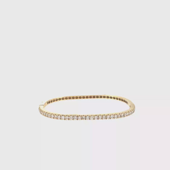 360 video of The Golden Promenade Bangle, 2.00ct Diamond, 14K Yellow Gold by Benji Designs