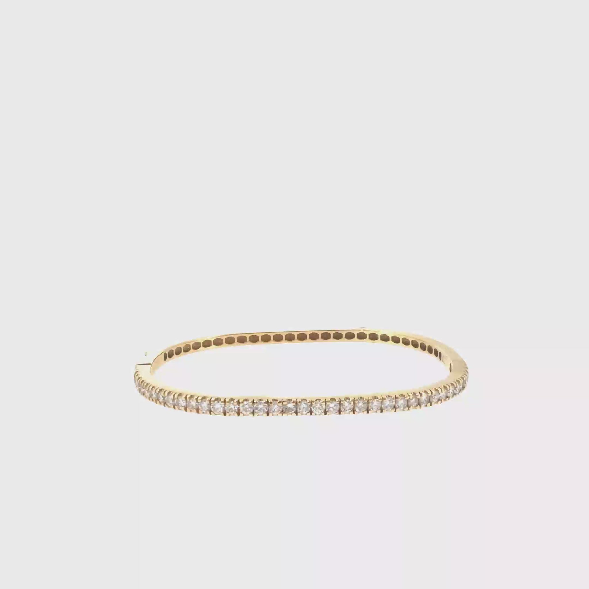 360 video of The Golden Promenade Bangle, 2.00ct Diamond, 14K Yellow Gold by Benji Designs