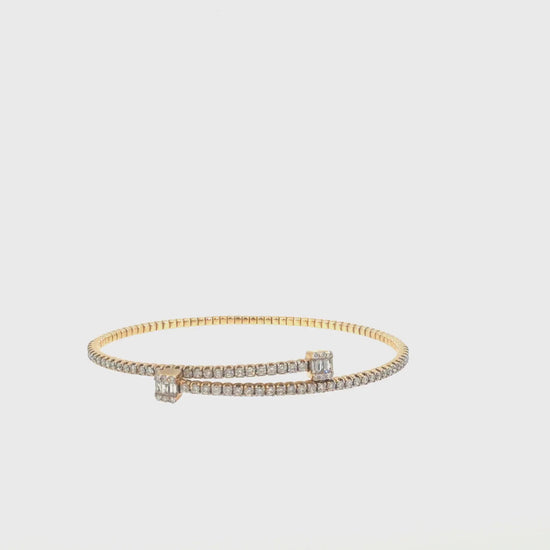 360 video of The Gilded Wrap Bangle, 1.33ct Diamond, 14K Yellow Gold by Benji Designs