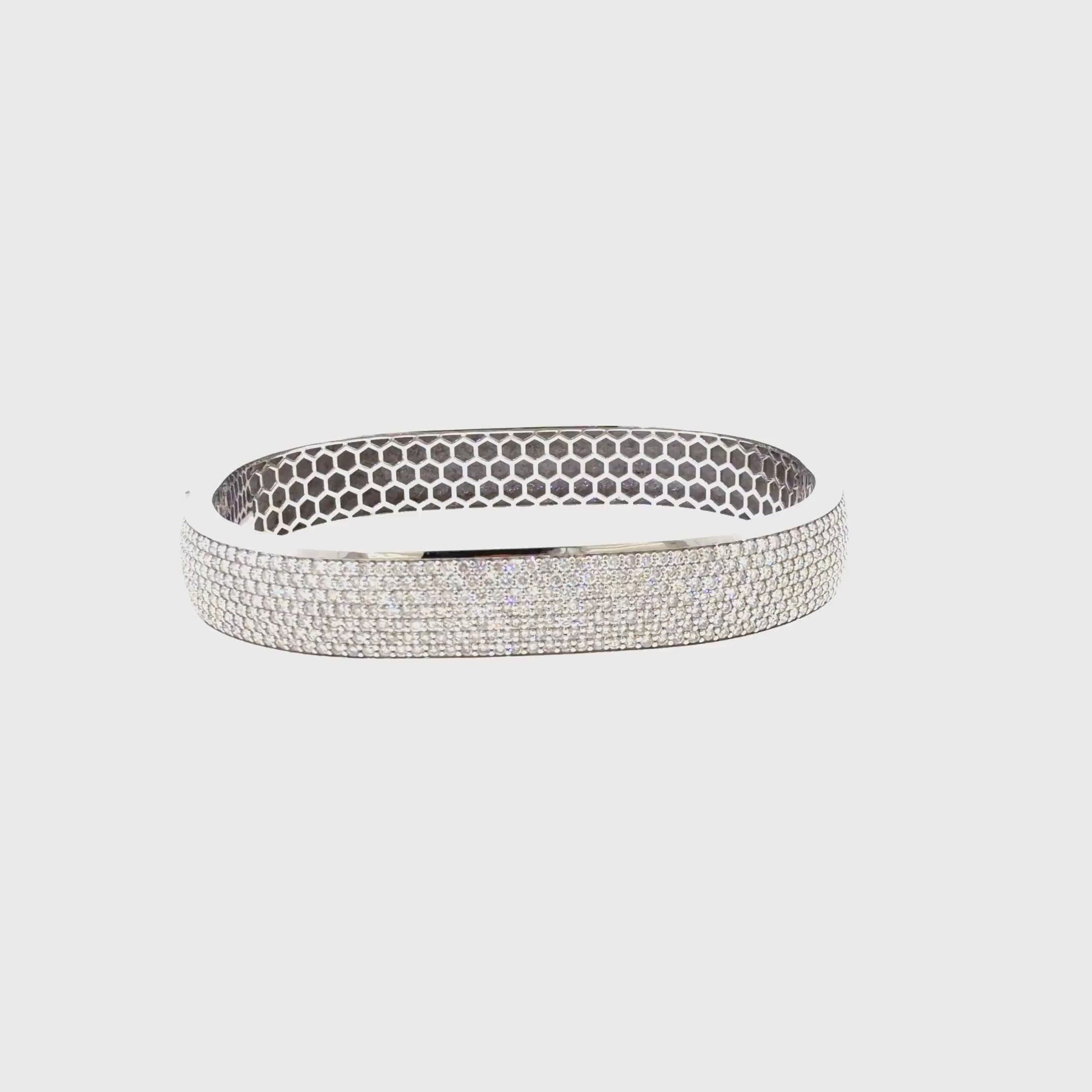 360 video of The Eternal Glow Bangle, 4.00ct Diamond, 14K White Gold by Benji Designs
