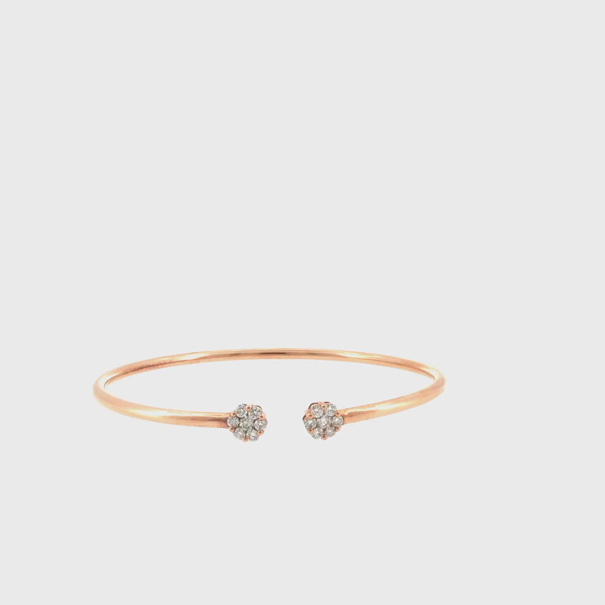 360 video of The Blush Line Bangle, 0.50ct Diamond, 14K Rose Gold by Benji Designs